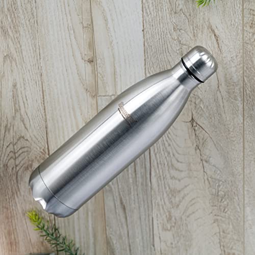 Sumeet Stainless Steel Double Walled Flask / Water Bottle, 24 Hours Hot and Cold, 800 ml, Silver