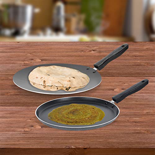 Sumeet NonStick Srebro Cookware Set (Dosa Tawa - 26.5Cm Dia + Conceve/Roti Tawa - 28Cm Dia)