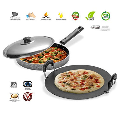 Sumeet Nonstick Insta Combo Set (Saral Tawa 30.5cm Dia + Pizza Pan with S.S. Lid)