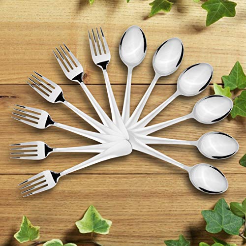 Sumeet Stainless Steel Premium Quality Spoon and Fork Set of 12 Pc (Dessert/Table Spoon 6 Pc (18.5cm L), Dessert/Table Fork 6 Pc (18.2cm L))– (1.6mm Thick)