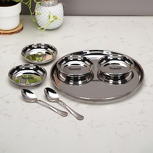 Sumeet Stainless Steel Snack Serve/Namkeen Set of 7PC, Silver