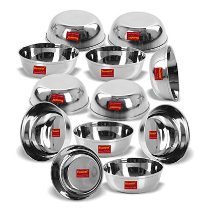 Sumeet Stainless Steel Heavy Gauge Bowl Set/Wati Set with Mirror Finish