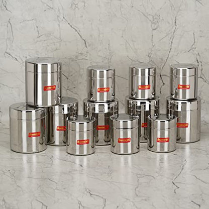 Sumeet Stainless Steel Small Canisters/Jars/Ubha Dabba/Storage Containers Set