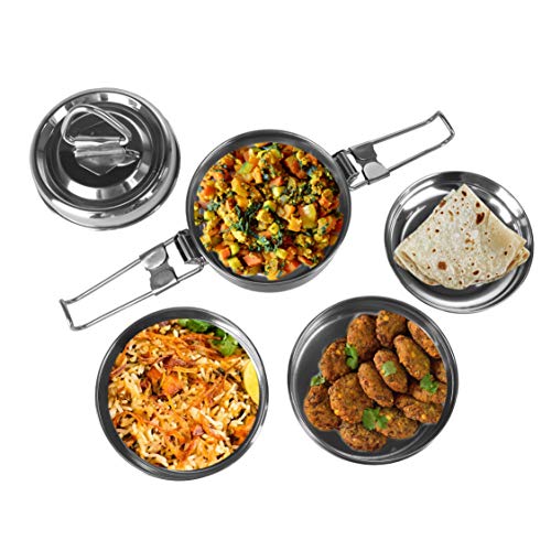 Sumeet Stainless Steel Traditional Wire Tiffin Box 10.5cm Dia - 3 Tier