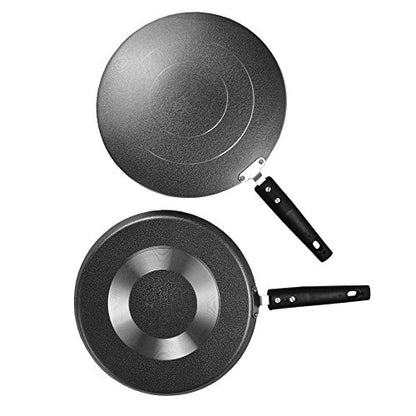 Sumeet 4mm Nonstick Heavy Dosa Tawa and Heavy Concave Tawa 2pcs Combo Set.