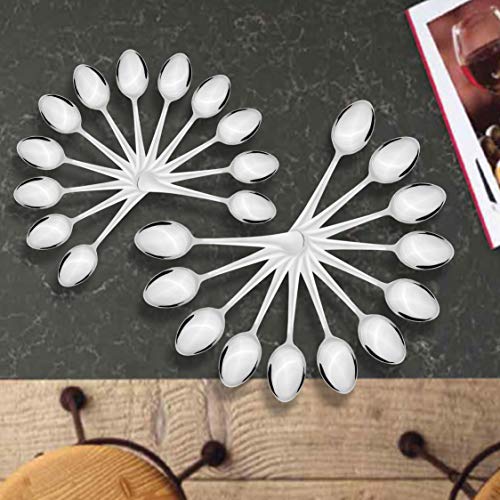 Sumeet Stainless Steel Premium Quality Spoon Set of 24 Pc (Baby/Medium Spoon 12 Pc (16cm L), Dessert/Table Spoon 12 Pc (18.5cm L))– (1.6mm Thick)