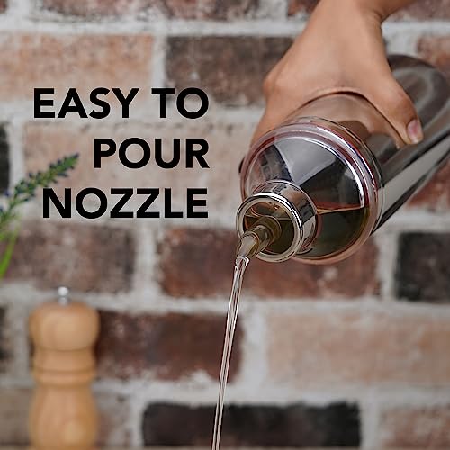 Sumeet Stainless Steel Nozzle Oil Dispenser |Oil Bottle | Oil Container | Oil Pourer | Vinegar Bottle | Olive Oil Bottle | Oil Can, 900ML, Pack of 1, Silver