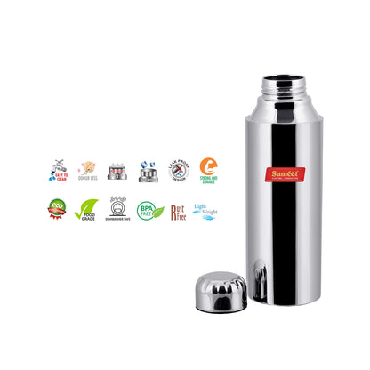 Sumeet Stainless Steel Airtight and Leak Proof Fridge Water Bottle 750Ml