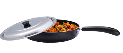 Sumeet Nonstick Aluminium Fry Pan 220mm with SS Lid (2.6MM)