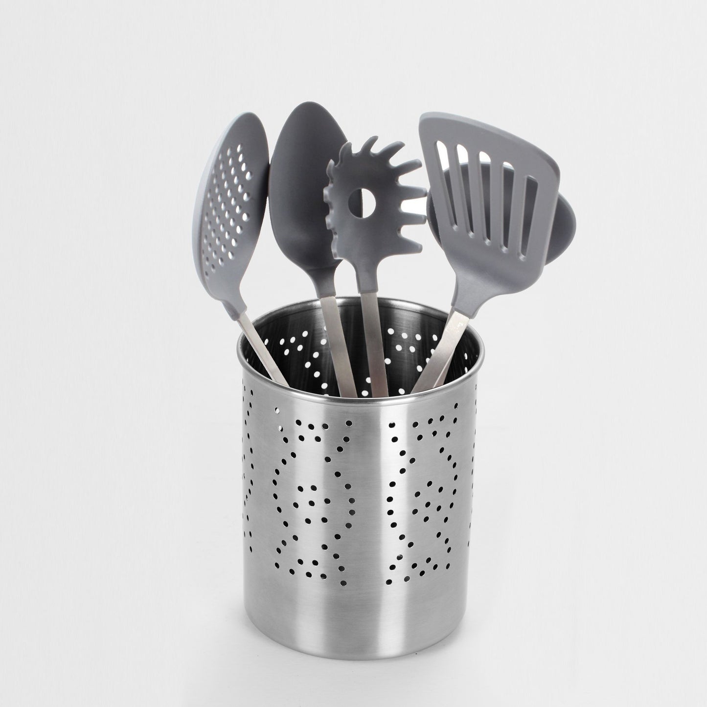 Sumeet Stainless Steel Spoon Stand/Cutlery Holder, 12 X 12 X 14.5 cm, Silver - 1-Piece