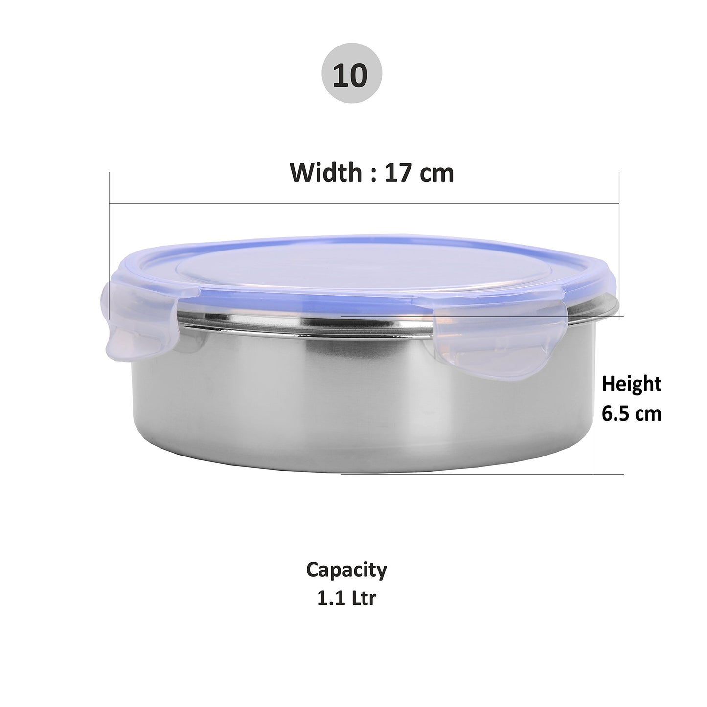 umeet Airtight and Leak Proof Stainless Steel Spice Box with Lock Lid, 7 Containers and Small Spoon(1.1 L)