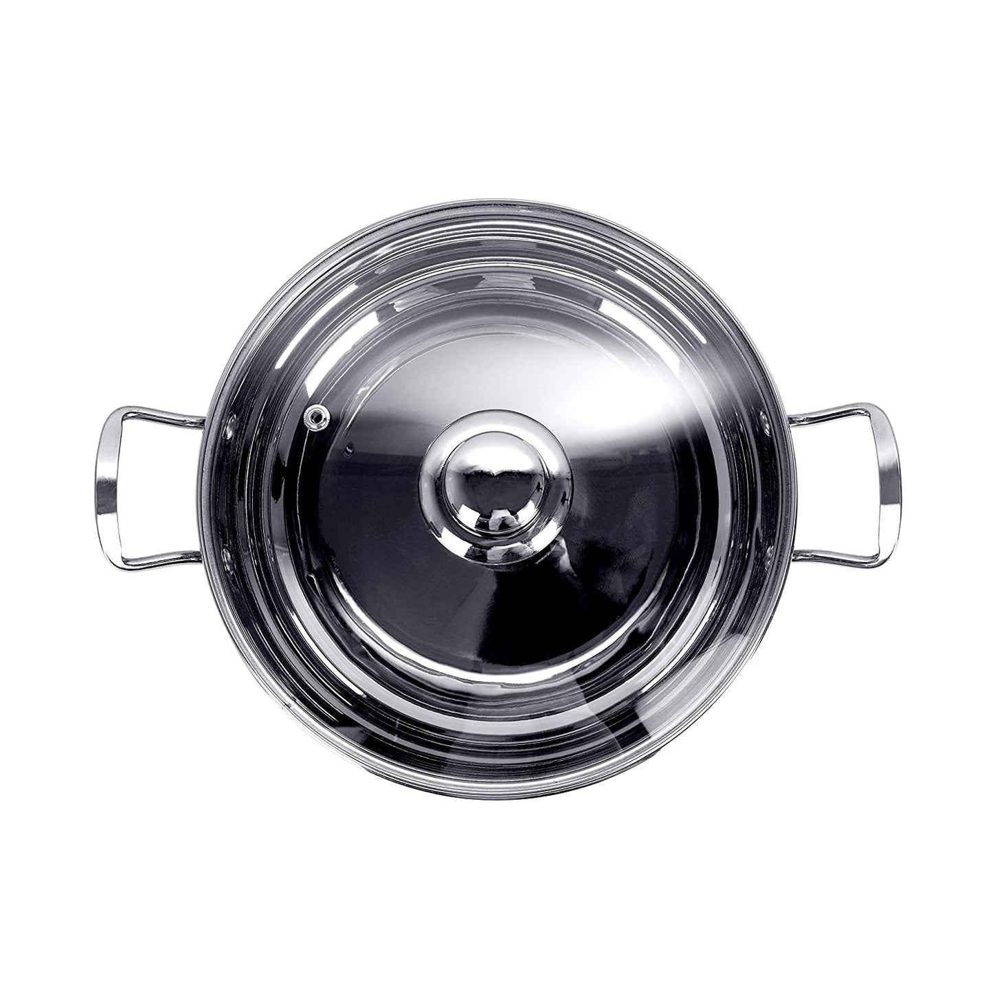 Sumeet Stainless Steel Induction Bottom Induction & Gas Stove Friendly Kadhai with Glass Lid