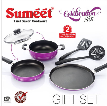 Sumeet Nonstick Celebration Six Set (Purple)