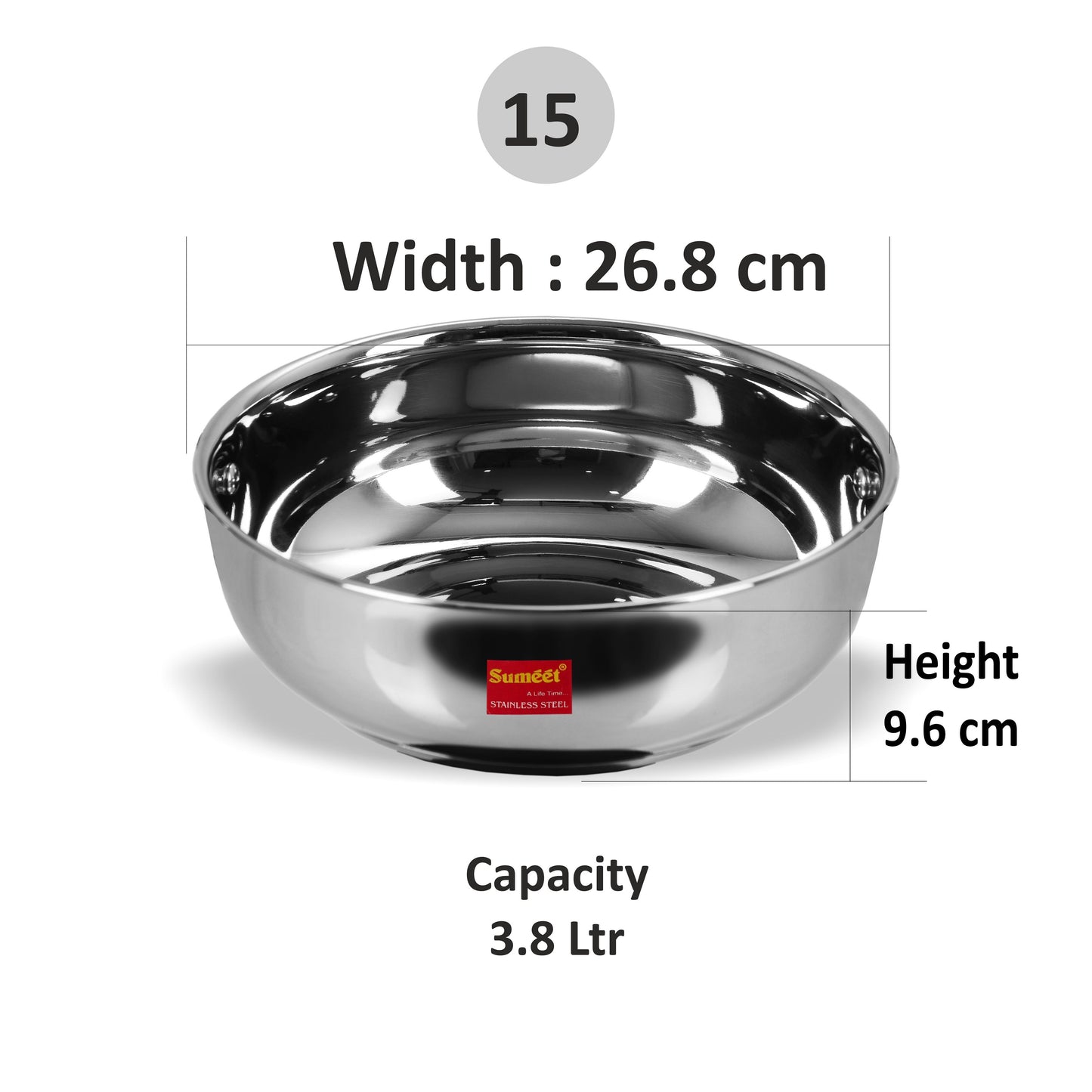 Sumeet Stainless Steel Induction Bottom (Encapsulated Bottom) Induction & Gas Stove Friendly Tasra