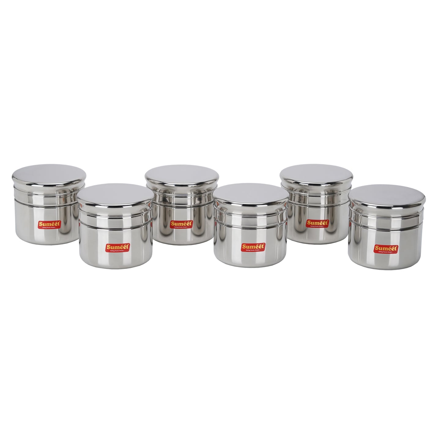 Sumeet Stainless Steel Circular Vertical Mini Storage Conatiner Set