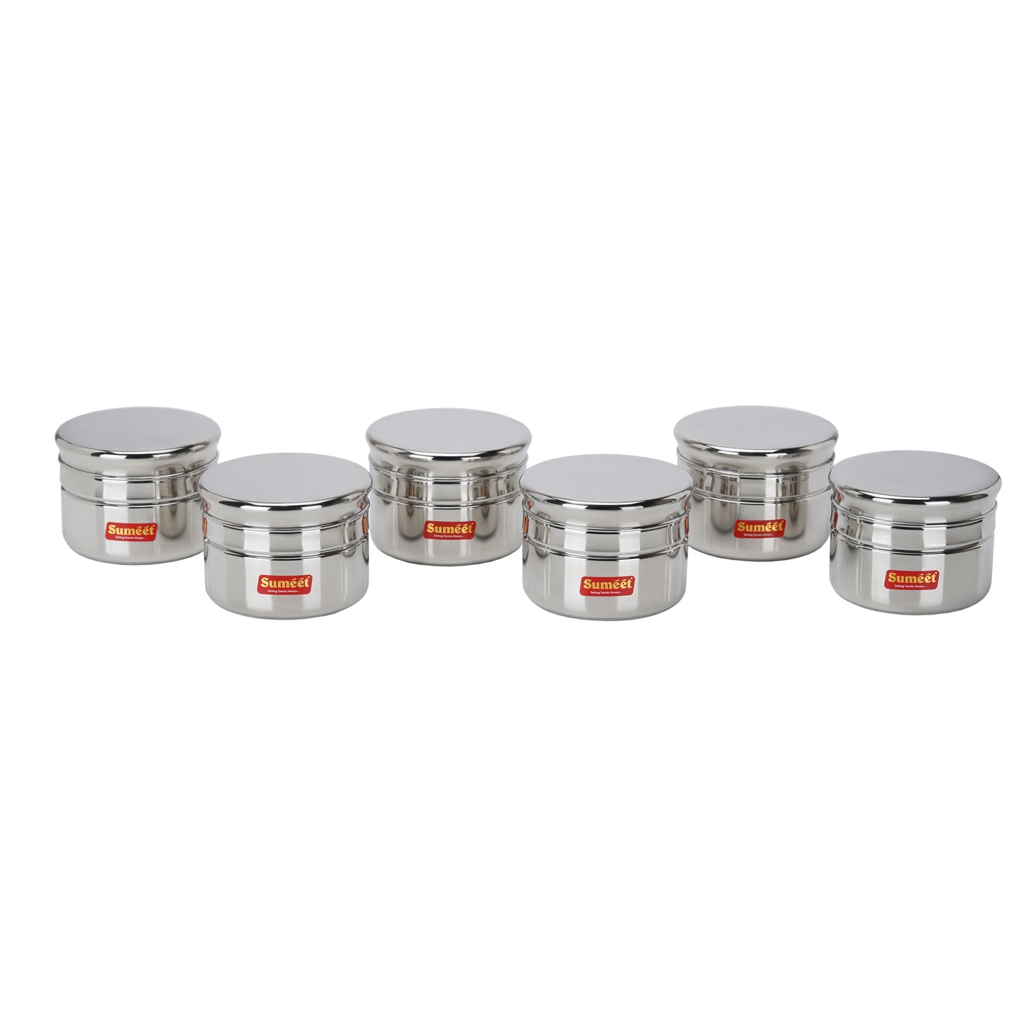 Sumeet Stainless Steel Circular Vertical Mini Storage Conatiner Set