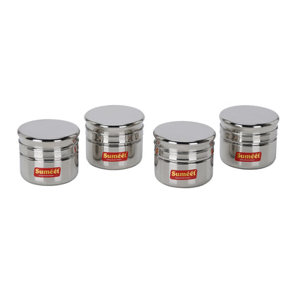 Sumeet Stainless Steel Circular Vertical Mini Storage Conatiner Set