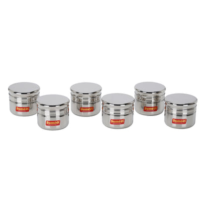 Sumeet Stainless Steel Circular Vertical Mini Storage Conatiner Set