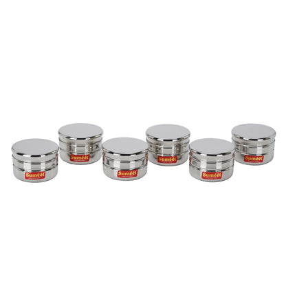 Sumeet Stainless Steel Circular Vertical Mini Storage Conatiner Set