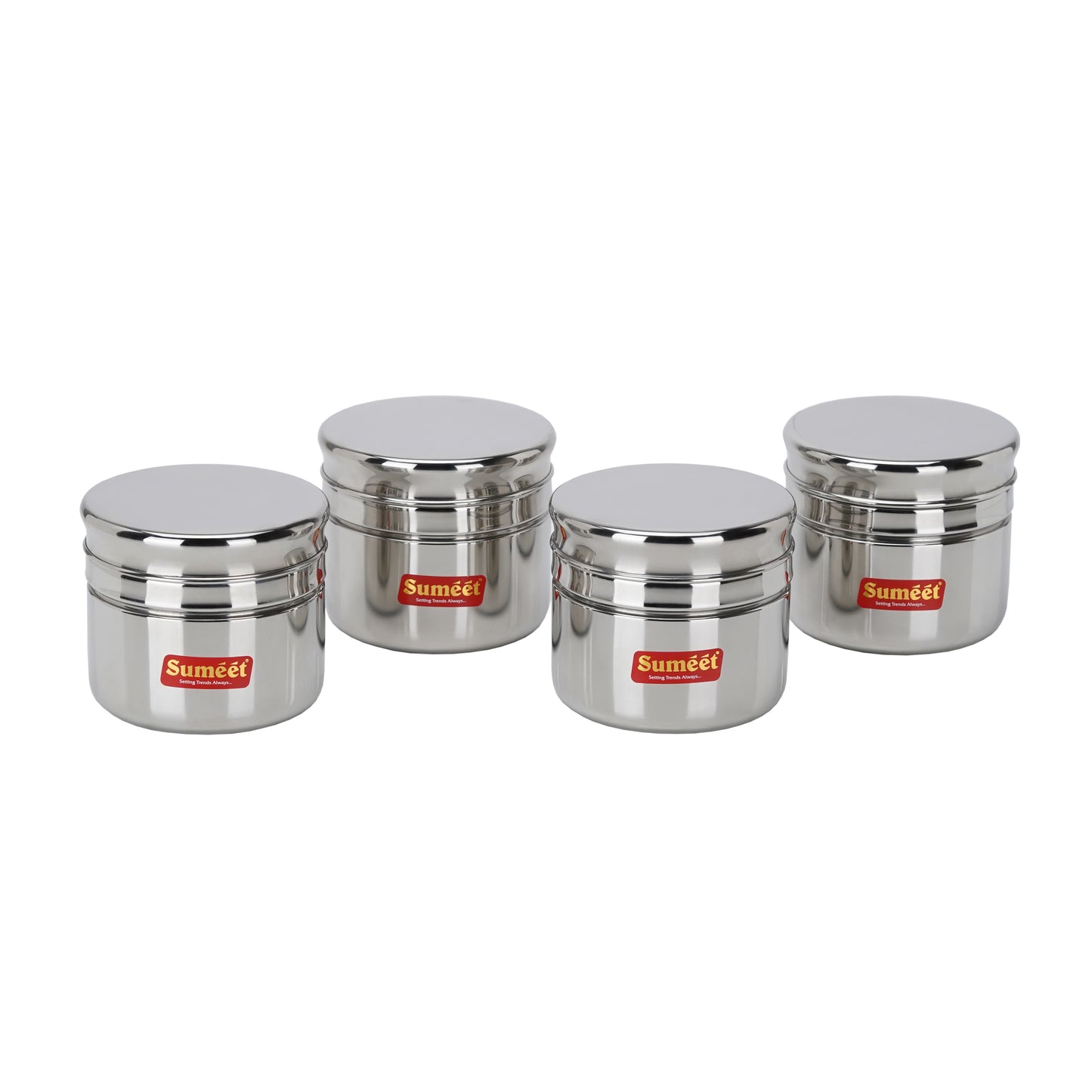 Sumeet Stainless Steel Circular Vertical Mini Storage Conatiner Set