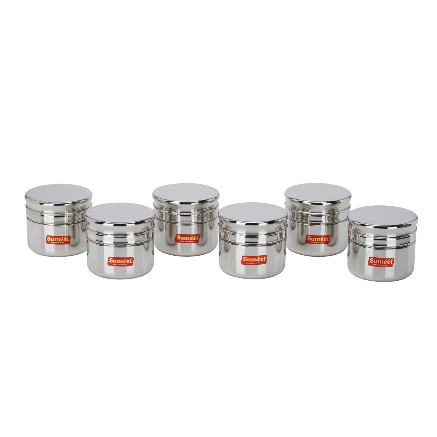 Sumeet Stainless Steel Circular Vertical Mini Storage Conatiner Set