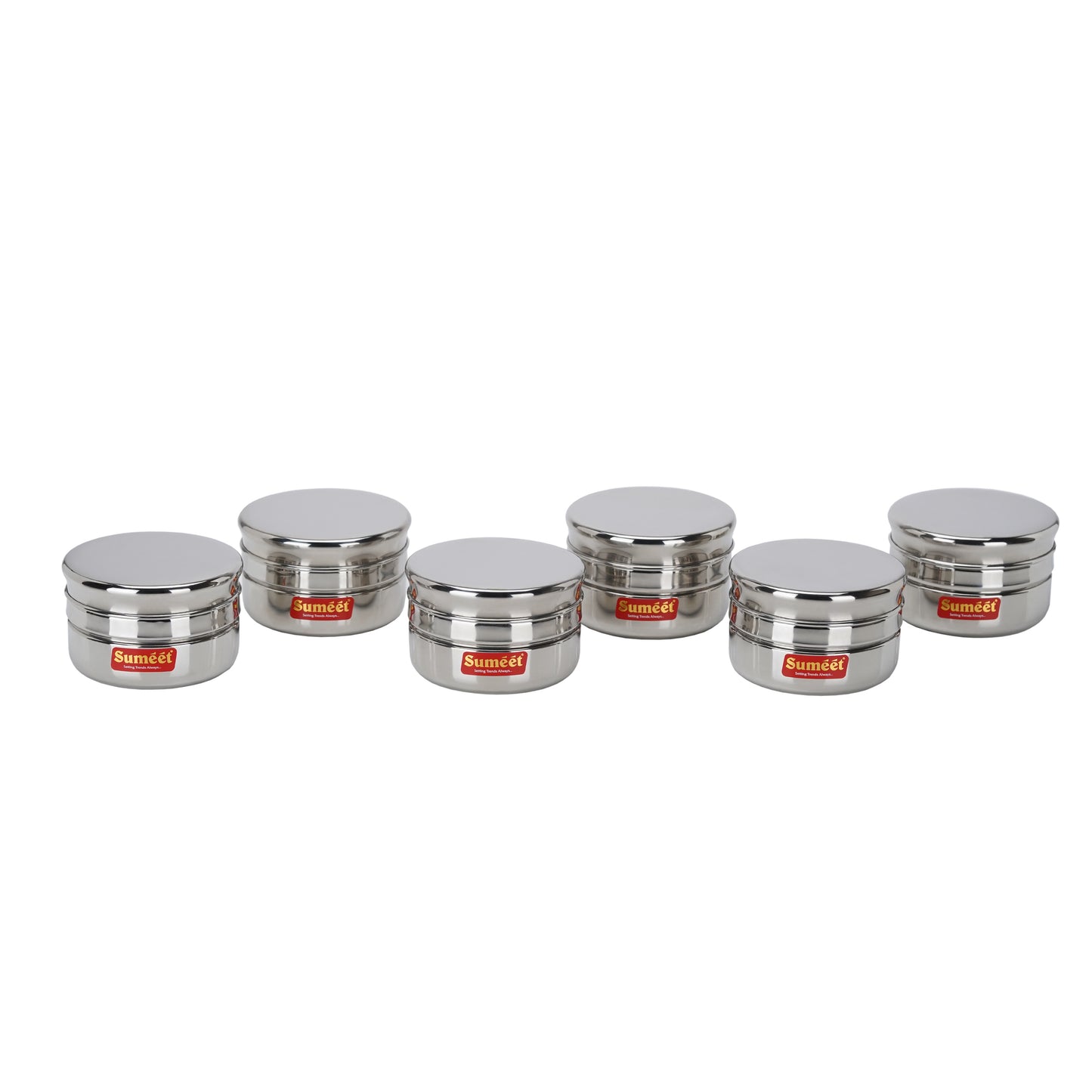 Sumeet Stainless Steel Circular Vertical Mini Storage Conatiner Set