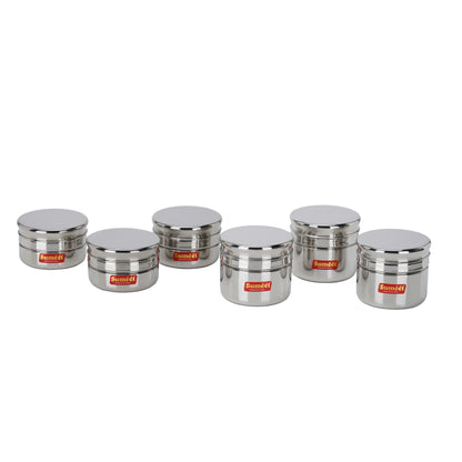 Sumeet Stainless Steel Circular Vertical Mini Storage Conatiner Set