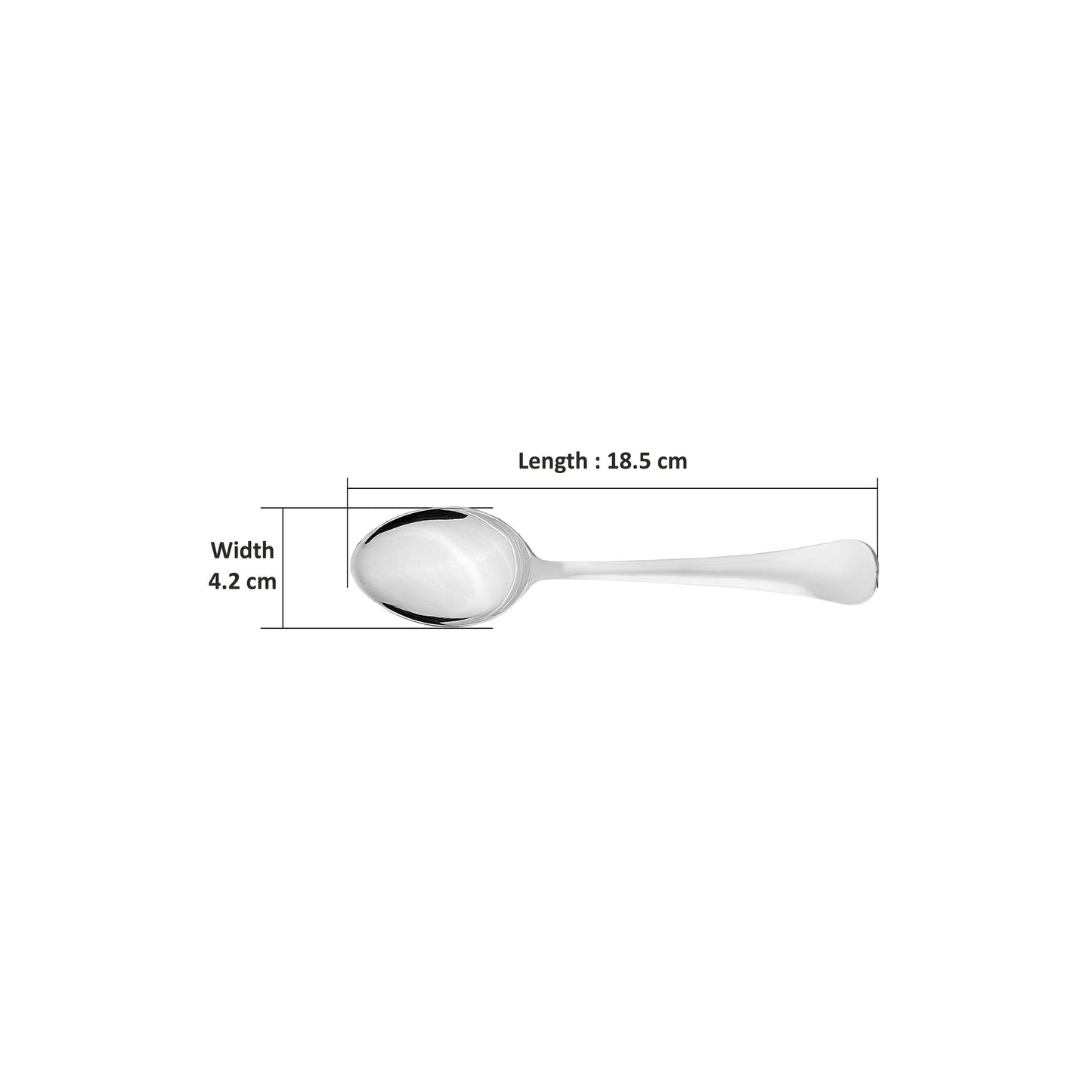 Sumeet Stainless Steel Premium Quality Dessert / Table Spoon set of 6 Pc – (18.5cm L) (1.6mm Thick)