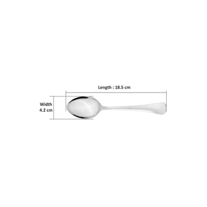 Sumeet Stainless Steel Premium Quality Dessert / Table Spoon set of 6 Pc – (18.5cm L) (1.6mm Thick)