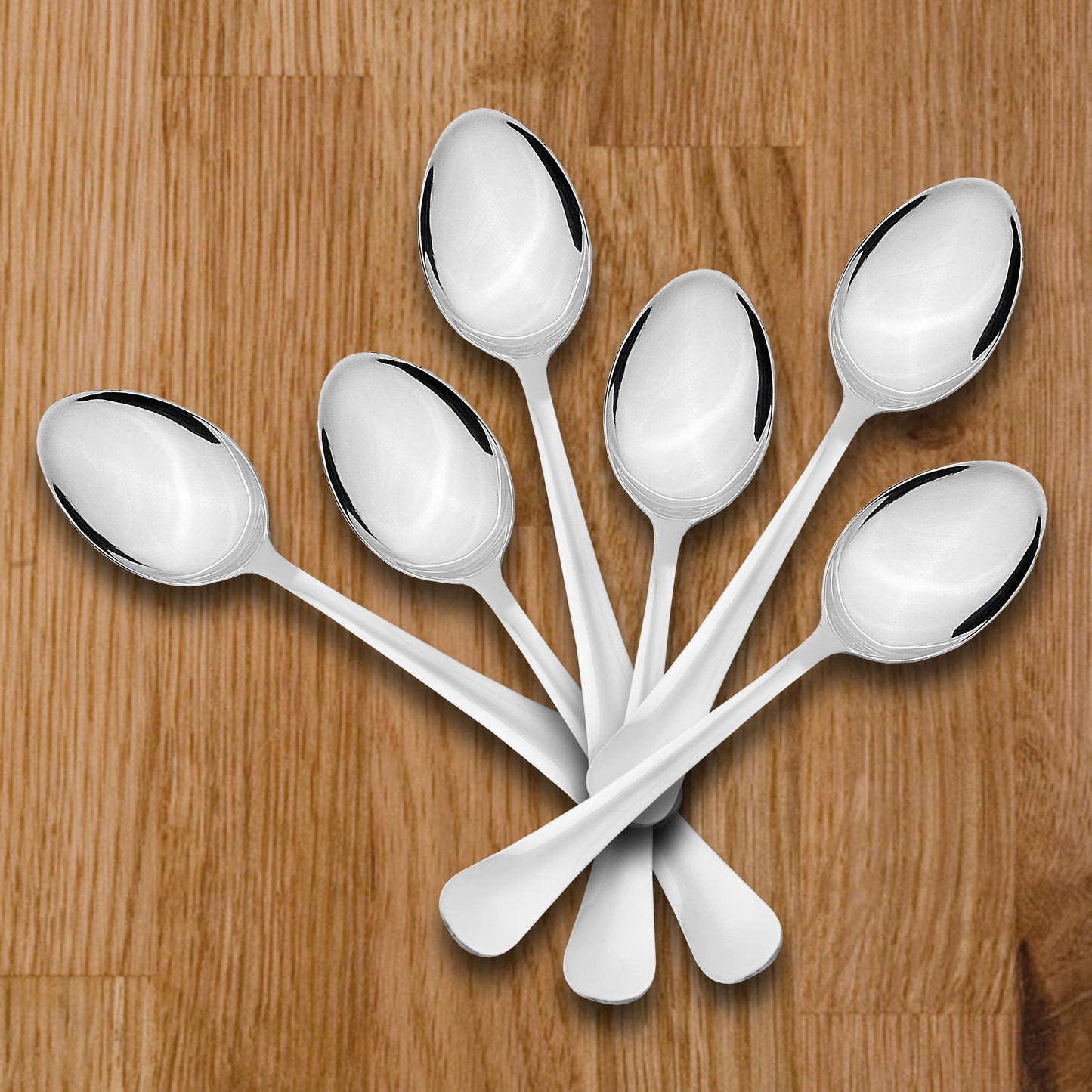 Sumeet Stainless Steel Premium Quality Dessert / Table Spoon set of 6 Pc – (18.5cm L) (1.6mm Thick)