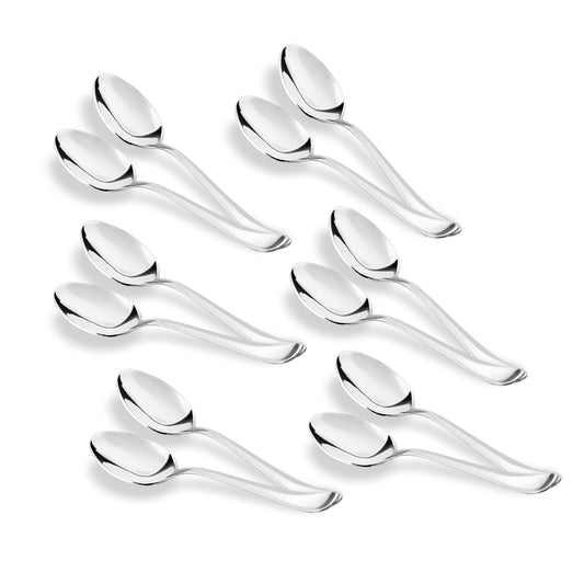 Sumeet Stainless Steel Premium Quality Baby / Medium Spoon set of 12 Pc – (16cm L) (1.6mm Thick)