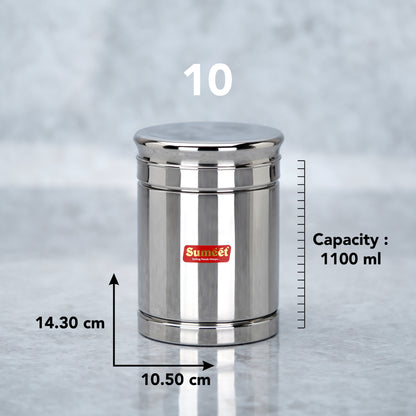 Sumeet Stainless Steel Circular Vertical Storage Container