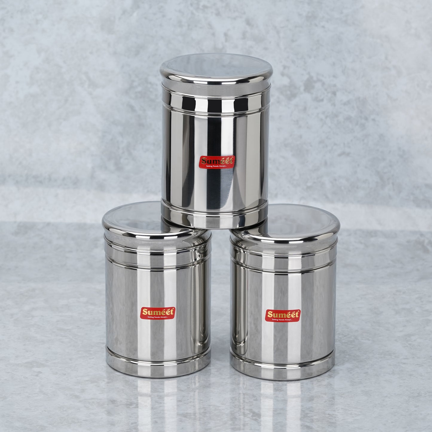 Sumeet Stainless Steel Circular Vertical Storage Container