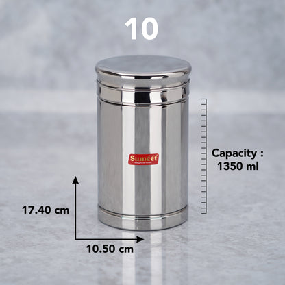 Sumeet Stainless Steel Circular Vertical Storage Container