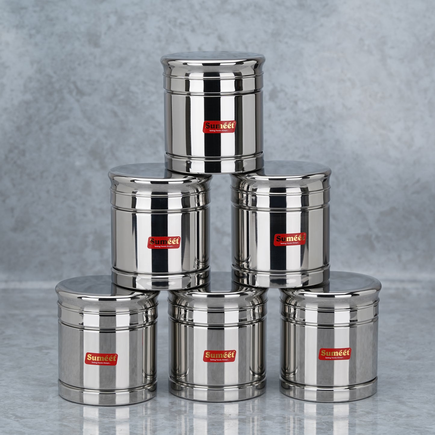 Sumeet Stainless Steel Circular Vertical Storage Container