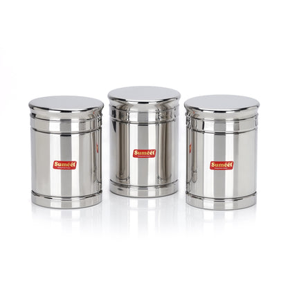 Sumeet Stainless Steel Circular Vertical Storage Container