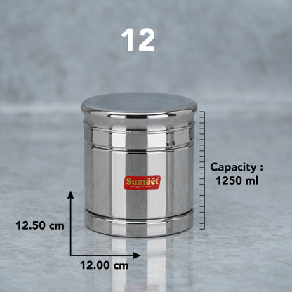 Sumeet Stainless Steel Circular Vertical Storage Container