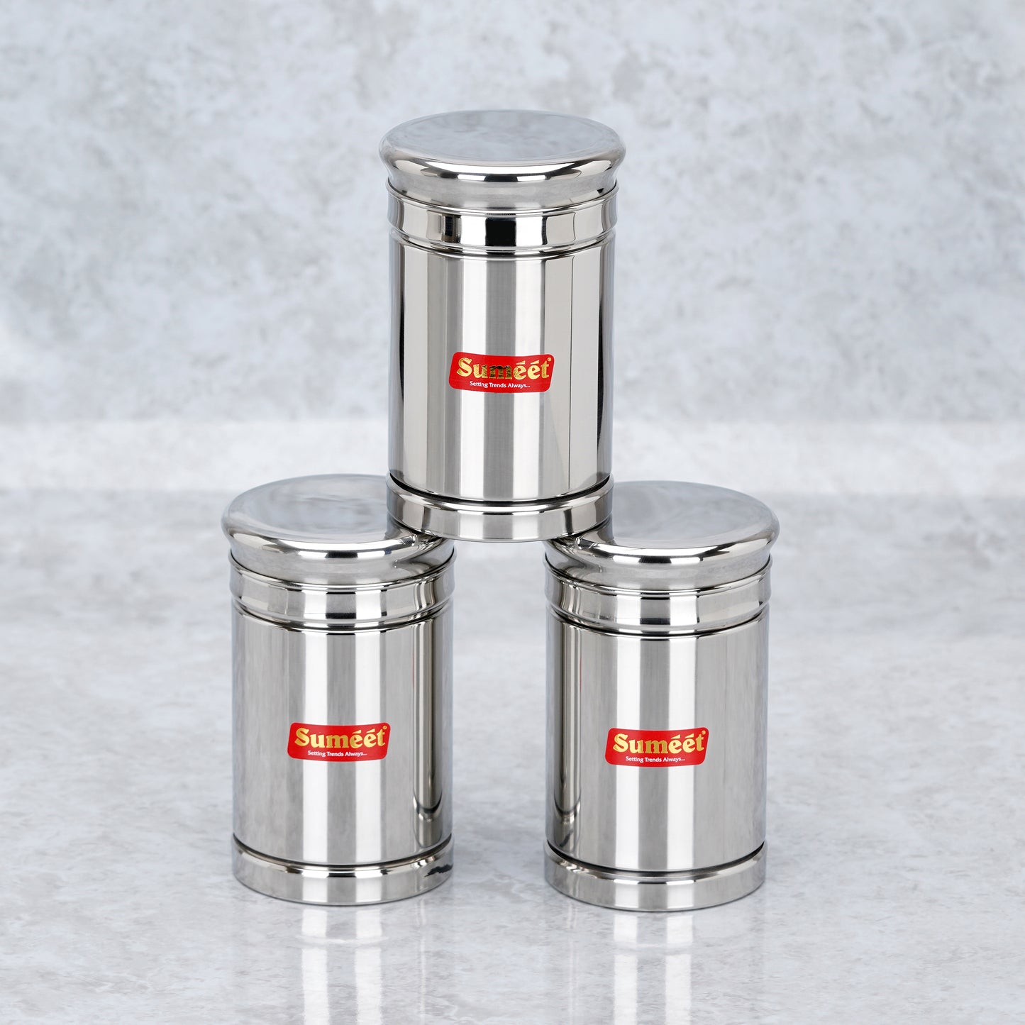 Sumeet Stainless Steel Circular Vertical Storage Container