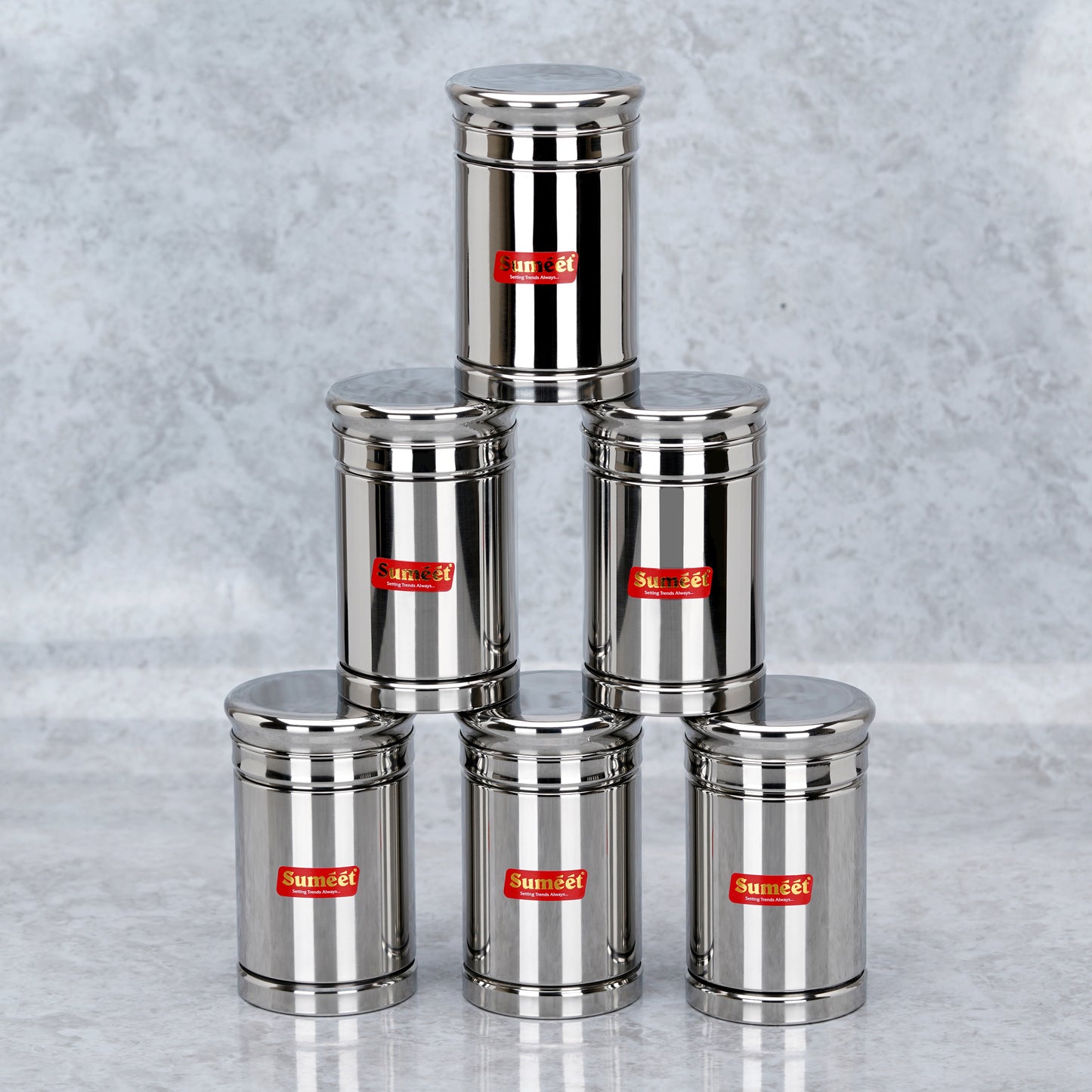 Sumeet Stainless Steel Circular Vertical Storage Container