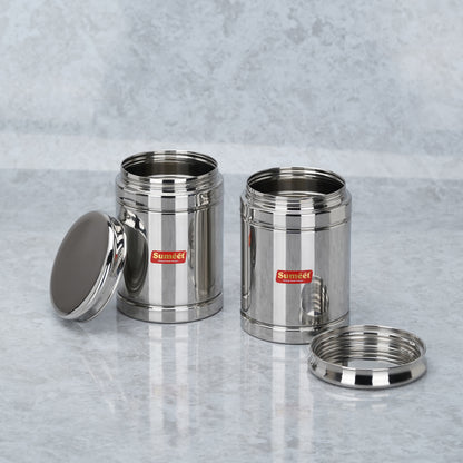 Sumeet Stainless Steel Circular Vertical Storage Container