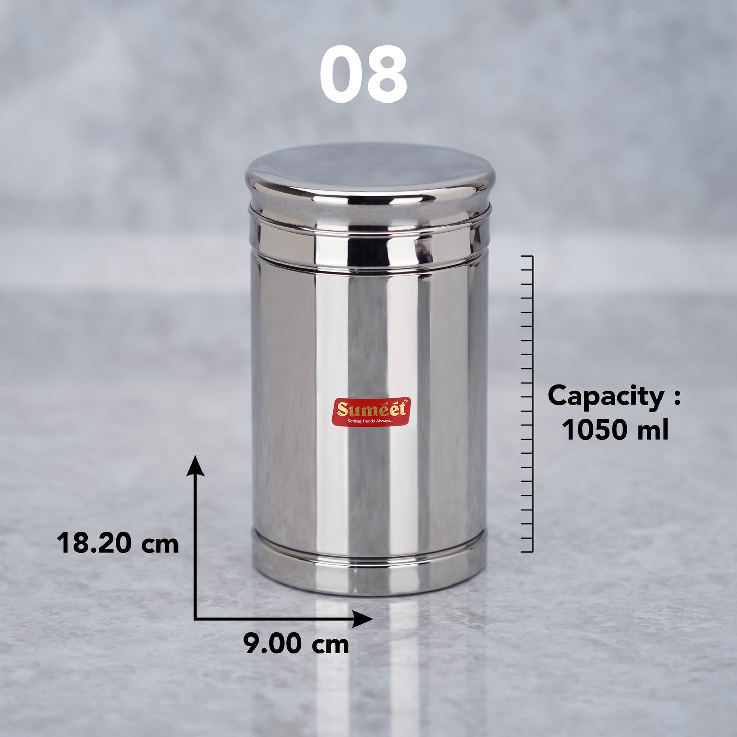 Sumeet Stainless Steel Circular Vertical Storage Container