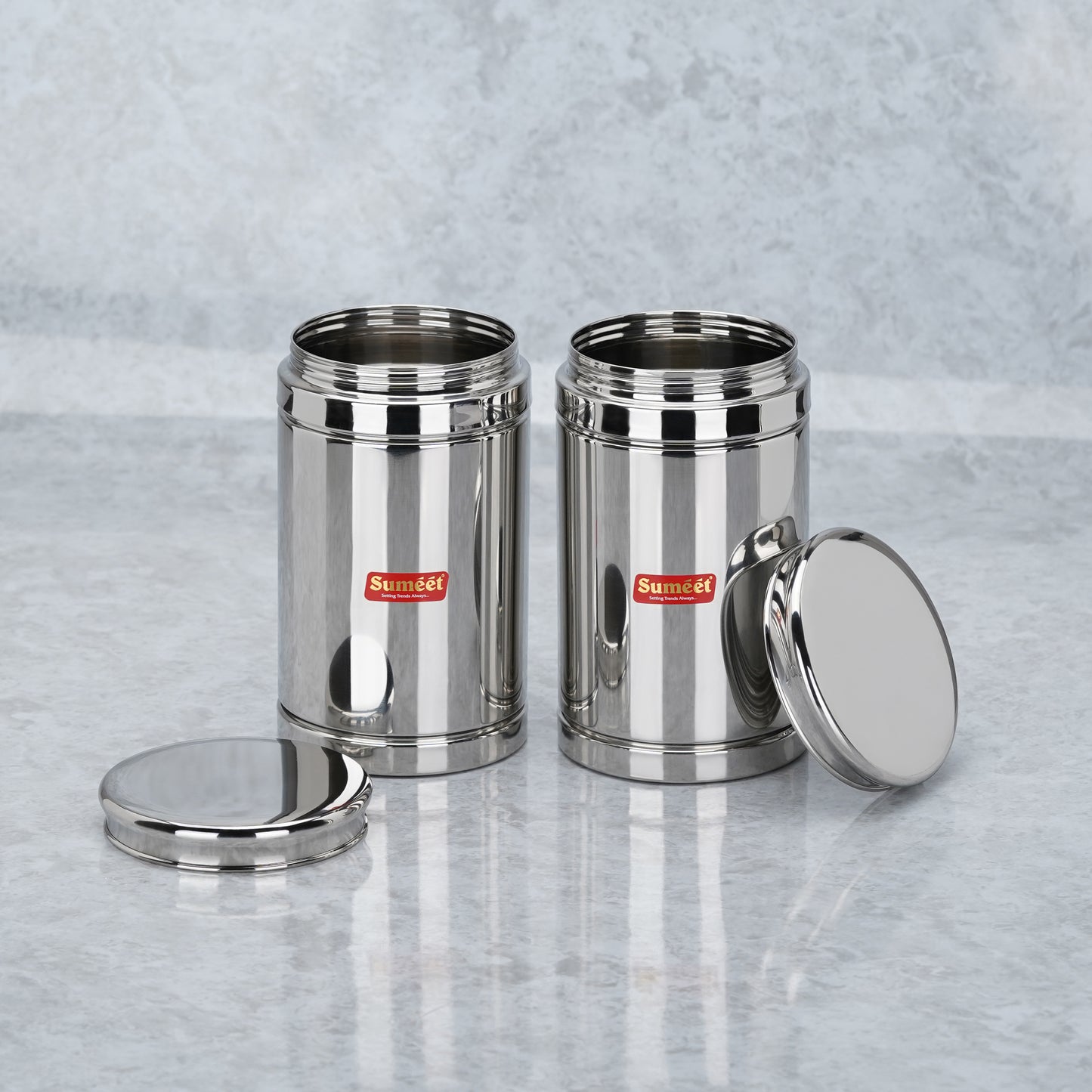 Sumeet Stainless Steel Circular Vertical Storage Container