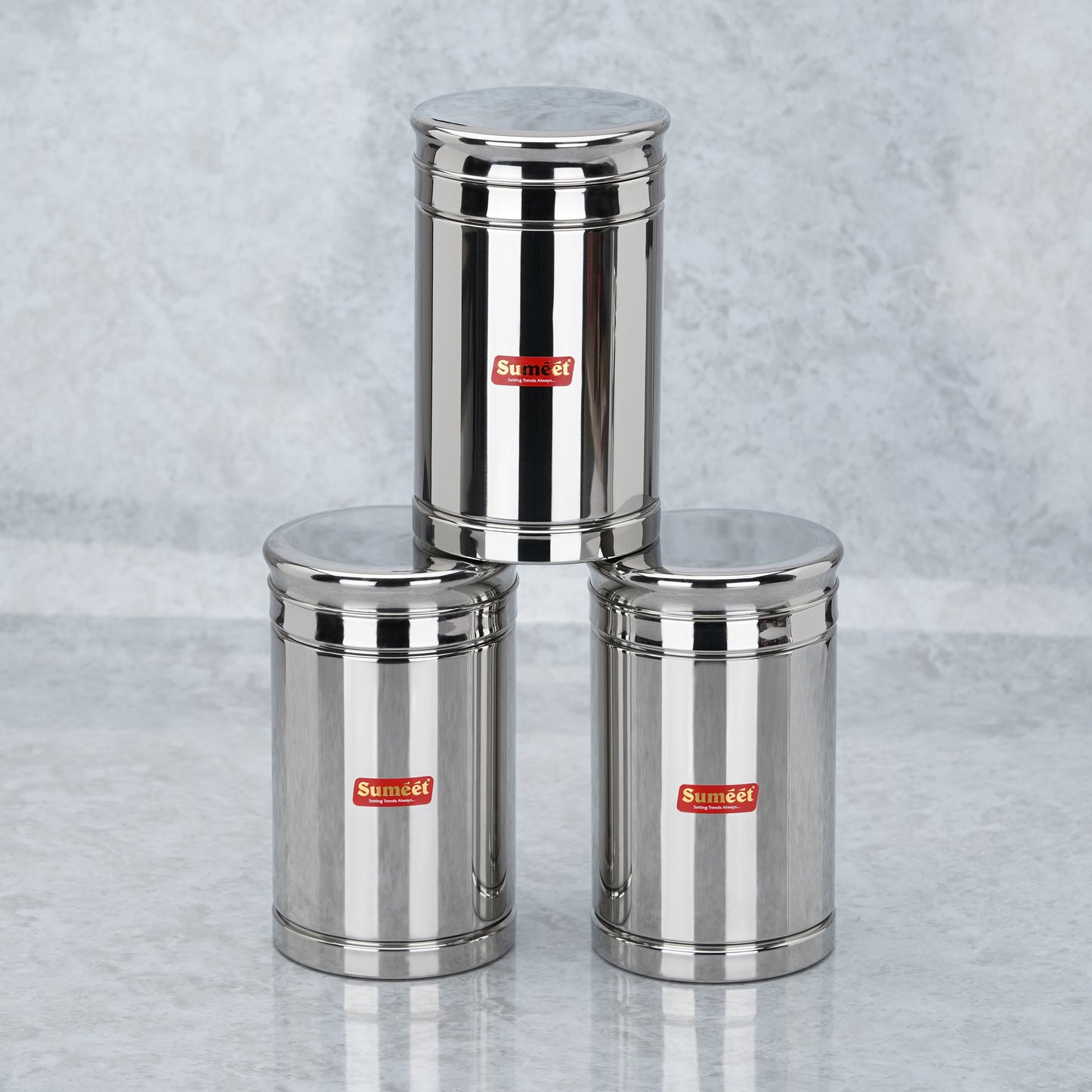 Sumeet Stainless Steel Circular Vertical Storage Container