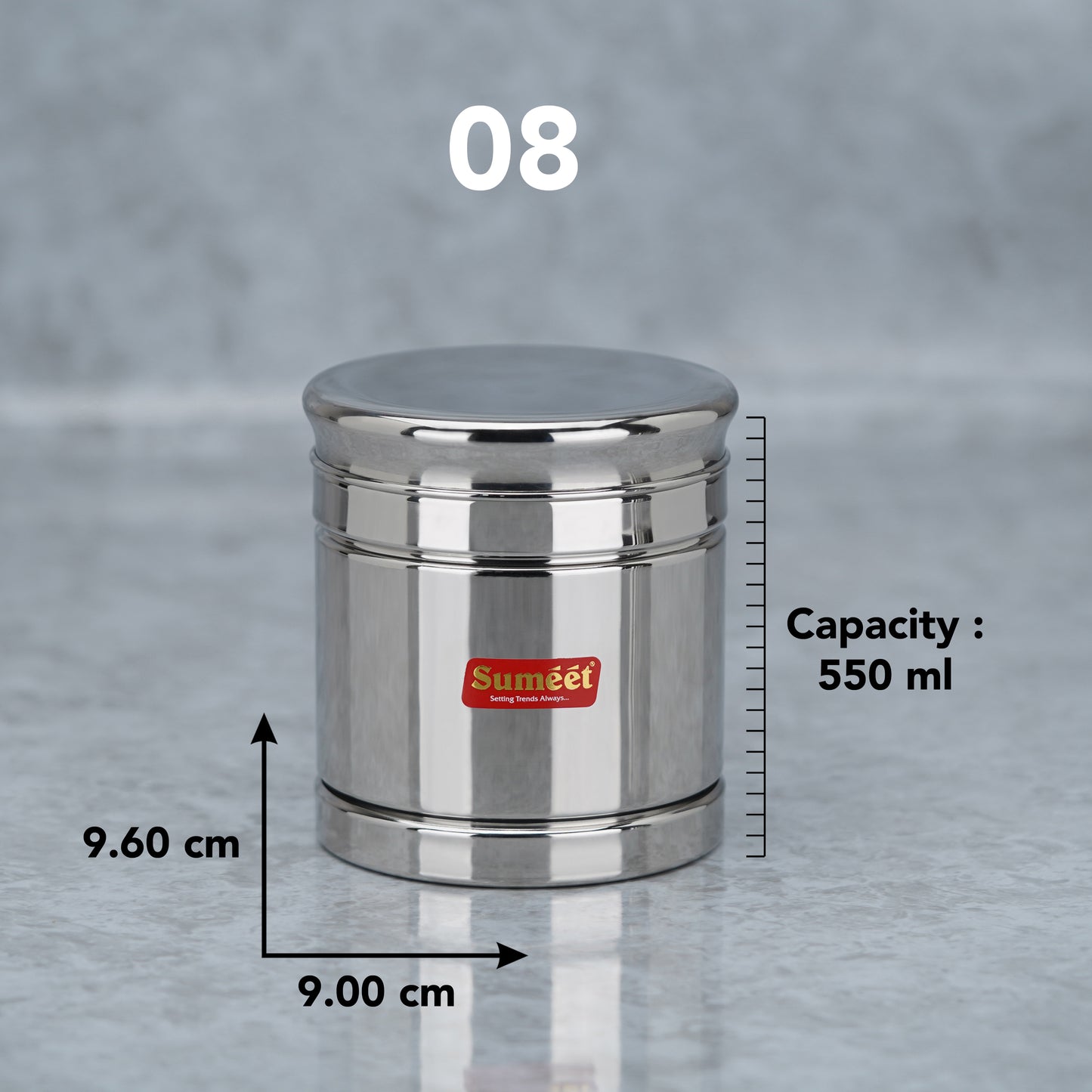 Sumeet Stainless Steel Circular Vertical Storage Container