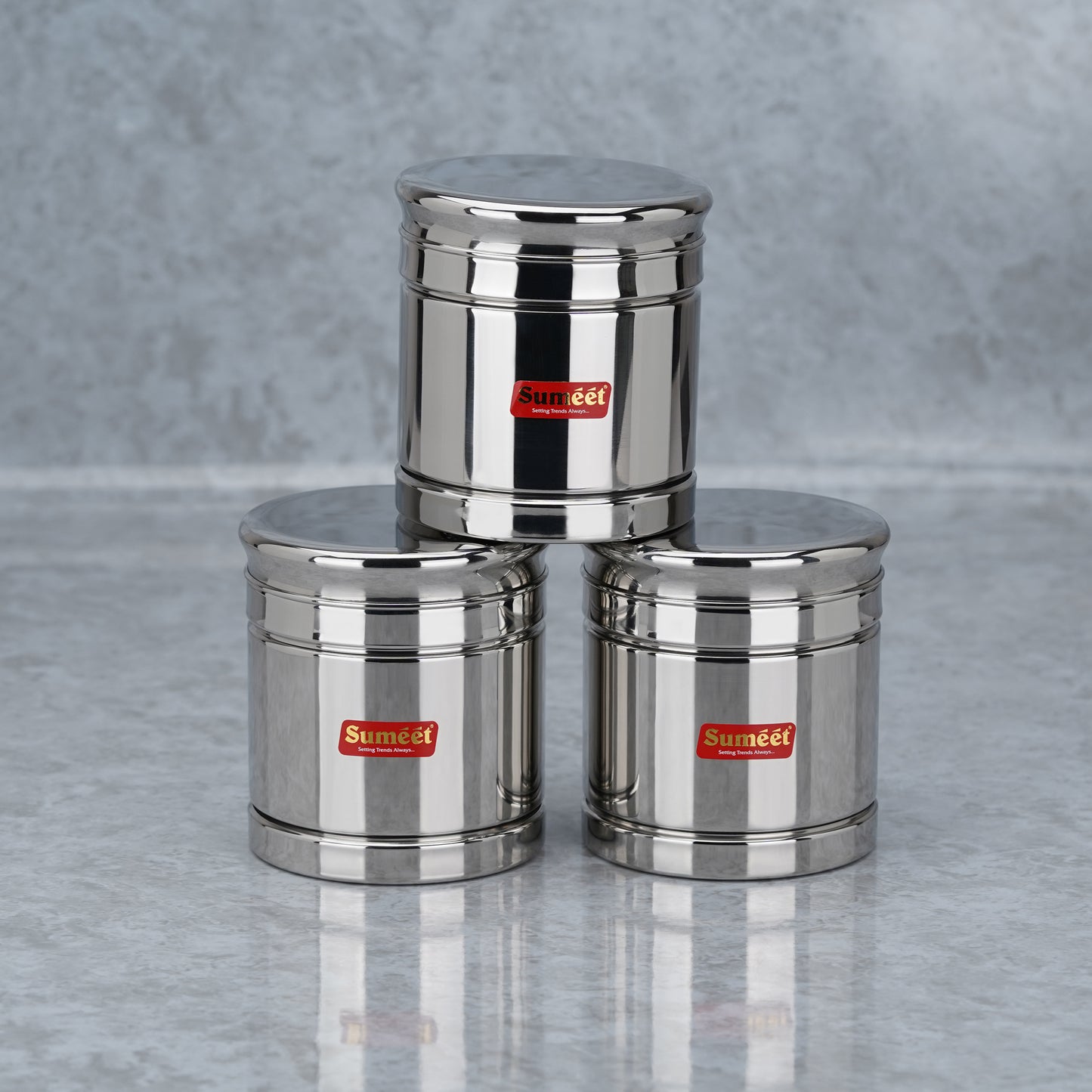 Sumeet Stainless Steel Circular Vertical Storage Container