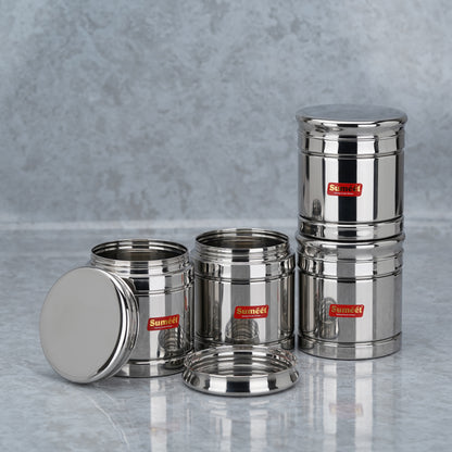 Sumeet Stainless Steel Circular Vertical Storage Container