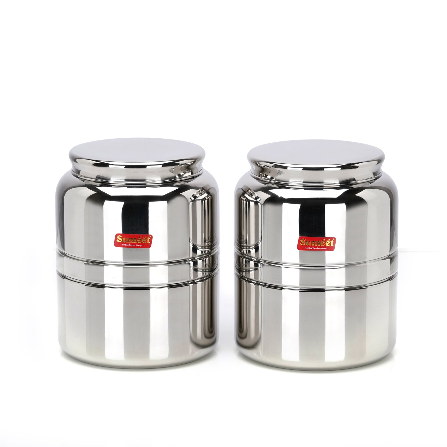 Sumeet Stainless Steel Unique Traditional Shape Extra Small Storage Containers