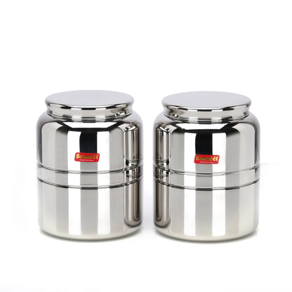 Sumeet Stainless Steel Unique Traditional Shape Extra Small Storage Containers