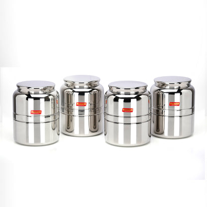 Sumeet Stainless Steel Unique Traditional Shape Extra Small Storage Containers