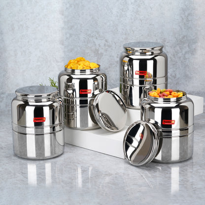 Sumeet Stainless Steel Unique Traditional Shape Extra Small Storage Containers